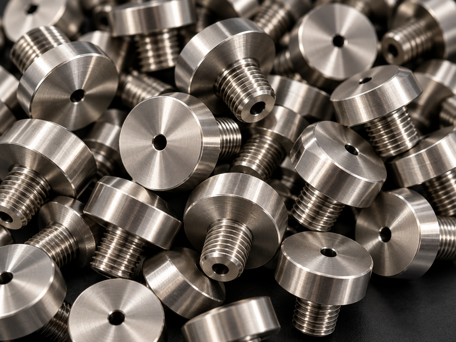 Precision-machined stainless steel threaded components