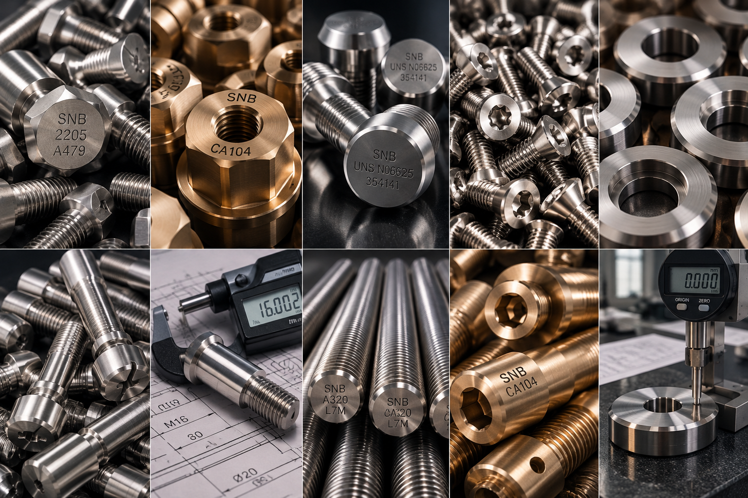 Certified fasteners and machined components in stainless steel, brass and alloy materials